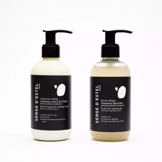 gel et crème de coiffage cheveux secs et frisés
