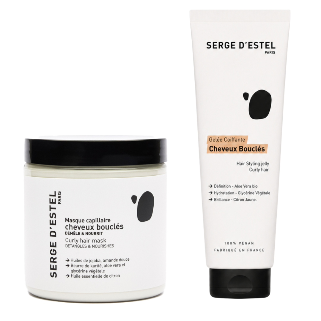 Gel de coiffage et masque cheveux bouclés