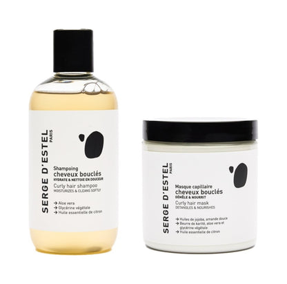 Cheveux Bouclés - Duo Shampoing et Masque - Hydratation Intense