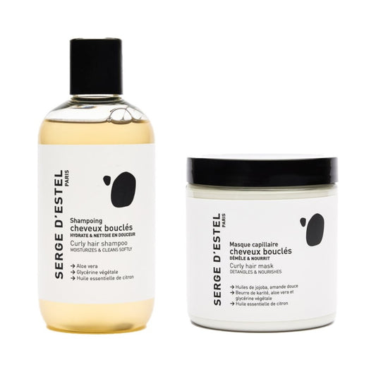 Cheveux Bouclés - Duo Shampoing et Masque - Hydratation Intense