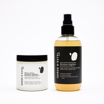 Masque kératine végétale et spray thermoprotecteur